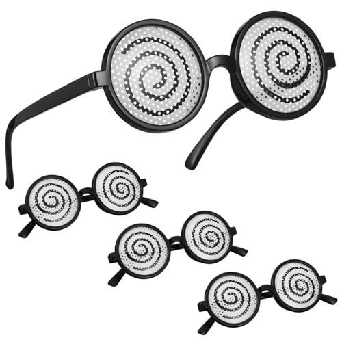 Healvian 4 Lustige Partybrille mit Einzigartigen Witzigen Gläsern Leichte Stabile Kunststofffassung als Party Accessoire und Foto Requisite für Erwachsene von Healvian
