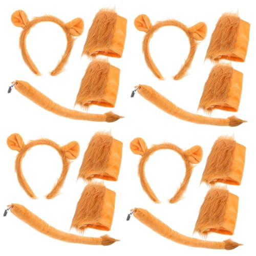 Healvian 4 Sätze Löwenkostüm Set mit Tierohren und Handschuhen Cosplay Requisiten für Karneval Halloween und Feste aus Strapazierfähigem Weichem Material Gefertigt Healvian 4 Sätze Löwenkostüm Set mit Tierohren und Handschuhen Cosplay Requisiten für Karneval Halloween und Feste aus Strapazierfähigem Weichem Material Gefertigt von Healvian