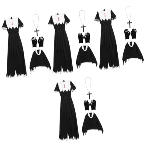 Healvian 4 Sätze Zombie Halloween Outfit für Cosplay Bühnenaufführungen und Mottopartys Schwarz für Gruselige Rollenspiele und Festliche Anlässe Healvian 4 Sätze Zombie Halloween Outfit für Cosplay Bühnenaufführungen und Mottopartys Schwarz für Gruselige Rollenspiele und Festliche Anlässe von Healvian