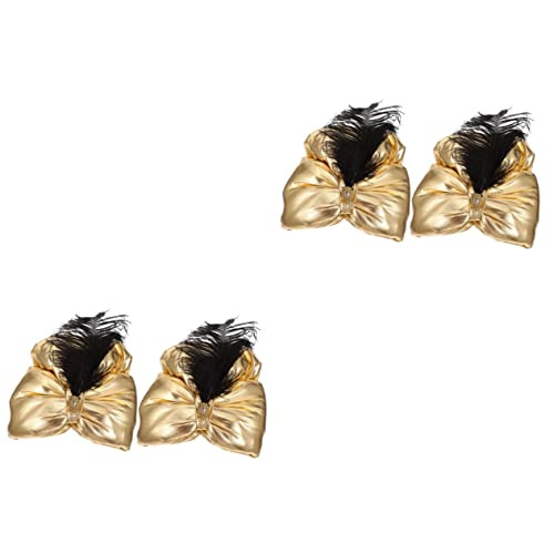 Healvian 4 Stck. Arabischer Prinzenhut mit Federdekor Kopfbedeckung für Cosplay Karneval Halloween Festliche Kostüm Accessoires für Herren Damen von Healvian