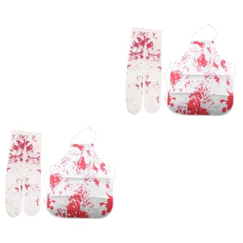 Healvian 4 Stck. Blutsocken und Blutschürzeanzug Cosplay -Kostüm Halloween-Socken Halloween-Schürze Healvian 4 Stck. Blutsocken und Blutschürzeanzug Cosplay -Kostüm Halloween-Socken Halloween-Schürze von Healvian