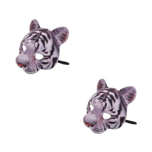 Healvian 4 Stck. Tiger Tiergesichtsmaske für Halloween und Karneval Leichte Ergonomische Cosplay Masken Vielseitig Kombinierbar für Kostümparty Festival und Outdoor Events von Healvian