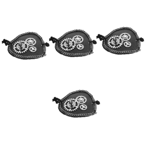 Healvian 4 Stück Augenmaske Aus Leder Amblyopie-augenklappen Elastisches Auge Praktische Augenabdeckung Cosplay-auge Make-up-zubehör Gang Uhr 3d Jahrgang Dekorationen L Aluminiumlegierung von Healvian