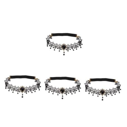 Healvian 4 Stück Gothic Choker mit Tropfen Schwarzes Stirnband für Halloween Vintage Gothic Schmuck für Kostümpartys und Besondere Anlässe Stilvolles Accessoire für Alltag Healvian 4 Stück Gothic Choker mit Tropfen Schwarzes Stirnband für Halloween Vintage Gothic Schmuck für Kostümpartys und Besondere Anlässe Stilvolles Accessoire für Alltag von Healvian