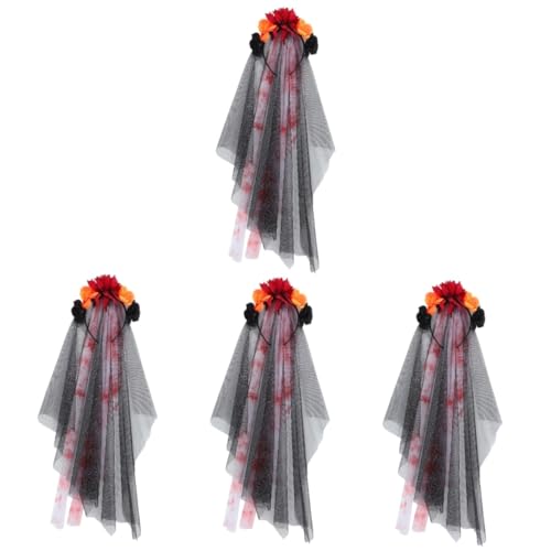 Healvian 4 Stück Halloween Blumenschleier Haarreif mit Langer Voile für Cosplay und Kostümpartys Kreative Damenkopfbedeckung für Halloween und Tag der Toten Healvian 4 Stück Halloween Blumenschleier Haarreif mit Langer Voile für Cosplay und Kostümpartys Kreative Damenkopfbedeckung für Halloween und Tag der Toten von Healvian