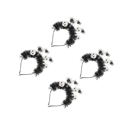 Healvian 4 Stück Halloween Haarband mit Spinnen und Totenkopfdesign Kopfbedeckung für Kostümpartys und Cosplay Events für Schaurige Feiern und Anlässe von Healvian