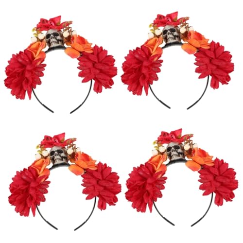 Healvian 4 Stück Halloween Haarreif mit Kunstblumen und Totenschädel Cosplay Accessoire für Damen für Halloween Partys Karneval und Maskeraden Healvian 4 Stück Halloween Haarreif mit Kunstblumen und Totenschädel Cosplay Accessoire für Damen für Halloween Partys Karneval und Maskeraden von Healvian