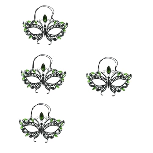 Healvian 4 Stück Halloween Maske mit Strass für Damen Halbmaske für Karneval Cosplay Hochzeiten und Festlichkeiten Stilvolle Masquerade Maske Grün für Partys und Aufführungen Healvian 4 Stück Halloween Maske mit Strass für Damen Halbmaske für Karneval Cosplay Hochzeiten und Festlichkeiten Stilvolle Masquerade Maske Grün für Partys und Aufführungen von Healvian