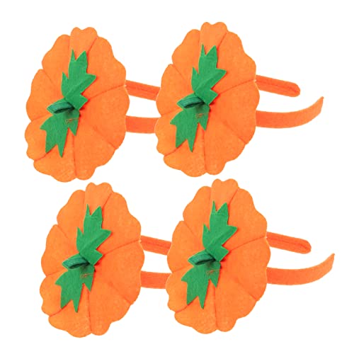 Healvian 4 Stück Halloween Stirnband Kürbis Design Haarreifen Festival Kopfschmuck Leicht und Bequem für Damen Halloween Accessoires Karneval Party Kostüm von Healvian