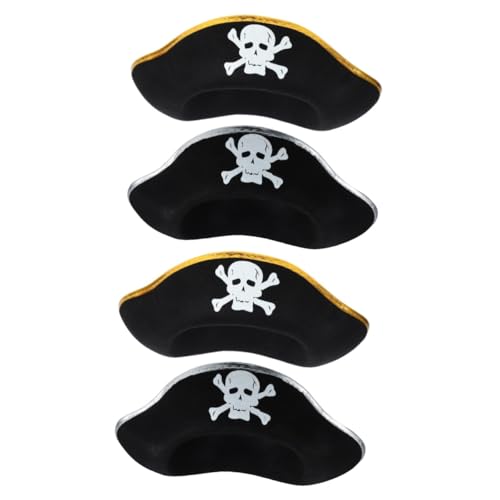 Healvian 4 Stück Piratenhut für Erwachsene Teiliges Kostümzubehör für Karneval Halloween und Cosplay Widerstandsfähiger Dekorativer Hut mit Gold und Silberrand für Festlichkeiten Healvian 4 Stück Piratenhut für Erwachsene Teiliges Kostümzubehör für Karneval Halloween und Cosplay Widerstandsfähiger Dekorativer Hut mit Gold und Silberrand für Festlichkeiten von Healvian