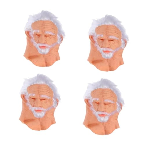Healvian 4 Stück Realistisches Old Man Kostüm mit Weißem Haar und Atmungsaktives Kopfteil Bequeme Vollgesichtsmaske für Halloween Karneval Cosplay und Maskenball Erwachsene Healvian 4 Stück Realistisches Old Man Kostüm mit Weißem Haar und Atmungsaktives Kopfteil Bequeme Vollgesichtsmaske für Halloween Karneval Cosplay und Maskenball Erwachsene von Healvian