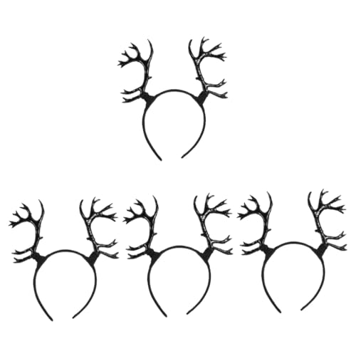 Healvian 4 Stück Rentier Geweih Stirnband für Damen und Mädchen Schwarzes Antler Headband für Halloween Cosplay und Weihnachten Vielseitig und für Parties und Besondere Anlässe Healvian 4 Stück Rentier Geweih Stirnband für Damen und Mädchen Schwarzes Antler Headband für Halloween Cosplay und Weihnachten Vielseitig und für Parties und Besondere Anlässe von Healvian