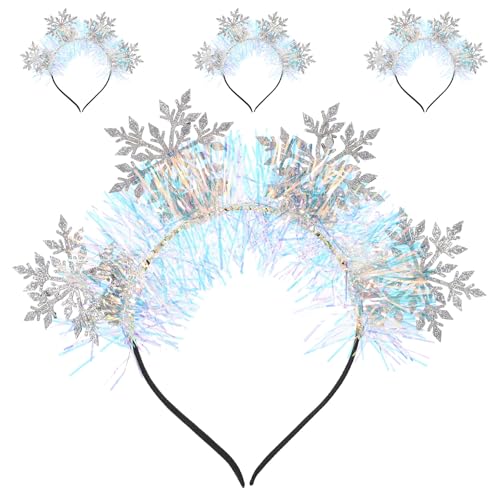 Healvian 4 Stück Schneeflocken-Glitzer-Stirnbänder: Winter-Schneeflocken-Kostüm-Kopfschmuck für die Weihnachtsfeiertage – Festliches Haarreifen-Accessoire für Damen für Partys Healvian 4 Stück Schneeflocken-Glitzer-Stirnbänder: Winter-Schneeflocken-Kostüm-Kopfschmuck für die Weihnachtsfeiertage – Festliches Haarreifen-Accessoire für Damen für Partys von Healvian
