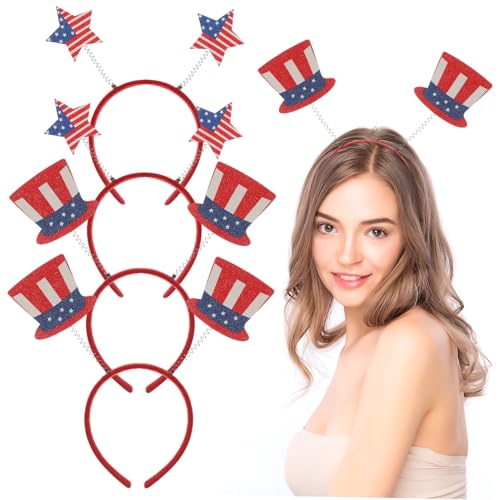 Healvian 4 Stück Teiliges Haarreifen Amerikanische Flagge Leichter Bequemer Stirnband Kopfschmuck für Festivals Geburtstags und Kostümpartys als Foto Requisite und Party Accessoire Healvian 4 Stück Teiliges Haarreifen Amerikanische Flagge Leichter Bequemer Stirnband Kopfschmuck für Festivals Geburtstags und Kostümpartys als Foto Requisite und Party Accessoire von Healvian