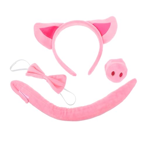 Healvian 4 Stück Teiliges Schweine Kostüm Set mit Weichem Plüschschweinenase Schleife Schweineohren Stirnband und Befestigung Tierkostüm für Rollenspiel Halloween Party Healvian 4 Stück Teiliges Schweine Kostüm Set mit Weichem Plüschschweinenase Schleife Schweineohren Stirnband und Befestigung Tierkostüm für Rollenspiel Halloween Party von Healvian