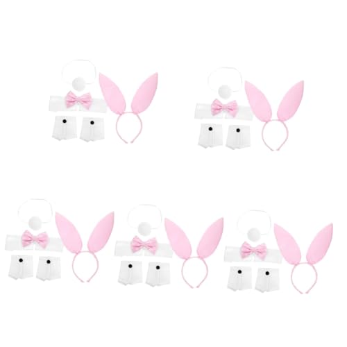 Healvian 5 Sätze Bunny Cosplay Set mit Ohren Fliege und Kragen für Halloween Kostümpartys und Cosplay Teiliges Set für Erwachsene Niedliches Hasen Design für Festliche Anlässe Healvian 5 Sätze Bunny Cosplay Set mit Ohren Fliege und Kragen für Halloween Kostümpartys und Cosplay Teiliges Set für Erwachsene Niedliches Hasen Design für Festliche Anlässe von Healvian