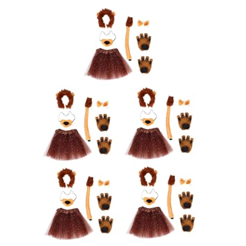 Healvian 5 Sätze Realistisches Löwenkopfband Rock für Karneval Halloween Cosplay Lustiges Tierkostüm mit Weichem Material und Niedlichem Design Healvian 5 Sätze Realistisches Löwenkopfband Rock für Karneval Halloween Cosplay Lustiges Tierkostüm mit Weichem Material und Niedlichem Design von Healvian