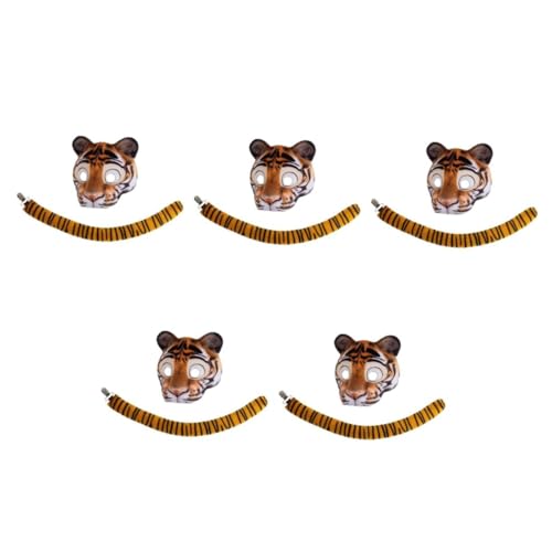 Healvian 5 Sätze Realistisches Tigerkostüm Set Teilig mit Elastischem Band Leichte Tiermaske und für Halloween Karneval Kostümparty Cosplay und Tier Roleplay Healvian 5 Sätze Realistisches Tigerkostüm Set Teilig mit Elastischem Band Leichte Tiermaske und für Halloween Karneval Kostümparty Cosplay und Tier Roleplay von Healvian