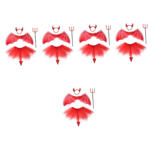 Healvian 5 Sätze Roten Teufel Kostüm Set für Teiliges Cosplay Zubehör für Halloween Partys Geeignet für Körpergrößen Weichem Material für Themen und Karnevalsfeiern Healvian 5 Sätze Roten Teufel Kostüm Set für Teiliges Cosplay Zubehör für Halloween Partys Geeignet für Körpergrößen Weichem Material für Themen und Karnevalsfeiern von Healvian