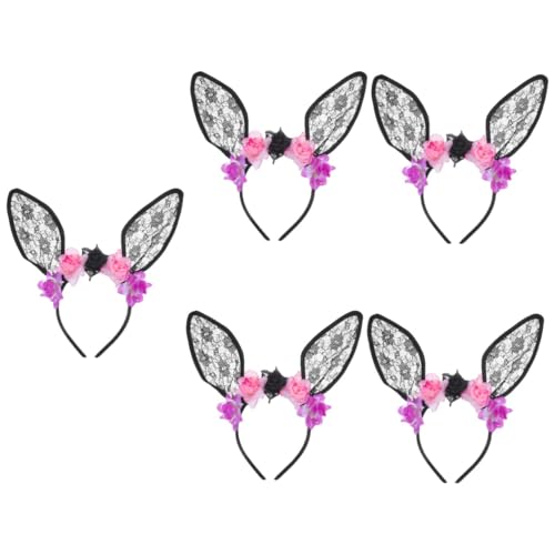 Healvian 5 Stück Blumen Haarband mit Hasenohren Schwarzes Headpiece für Halloween für Kostümpartys und Fotoshootings Wiederverwendbar und Unvergänglich Healvian 5 Stück Blumen Haarband mit Hasenohren Schwarzes Headpiece für Halloween für Kostümpartys und Fotoshootings Wiederverwendbar und Unvergänglich von Healvian
