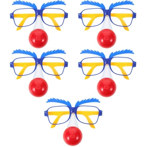Healvian 5 Stück Clownbrille mit Nase Lustige Kostüm Accessoires für Partys Halloween Weihnachten und Karneval Robuste Cosplay Brille für Kreative Auftritte und Unvergessliche Healvian 5 Stück Clownbrille mit Nase Lustige Kostüm Accessoires für Partys Halloween Weihnachten und Karneval Robuste Cosplay Brille für Kreative Auftritte und Unvergessliche von Healvian