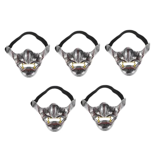 Healvian 5 Stück Demon Samurai Halbgesichtsmaske Ergonomisches Design für Sicheren Sitz Einzigartige Prajna Inspiration für Halloween und Cosplay Handwerkskunst Dramatischer für Jede Healvian 5 Stück Demon Samurai Halbgesichtsmaske Ergonomisches Design für Sicheren Sitz Einzigartige Prajna Inspiration für Halloween und Cosplay Handwerkskunst Dramatischer für Jede von Healvian
