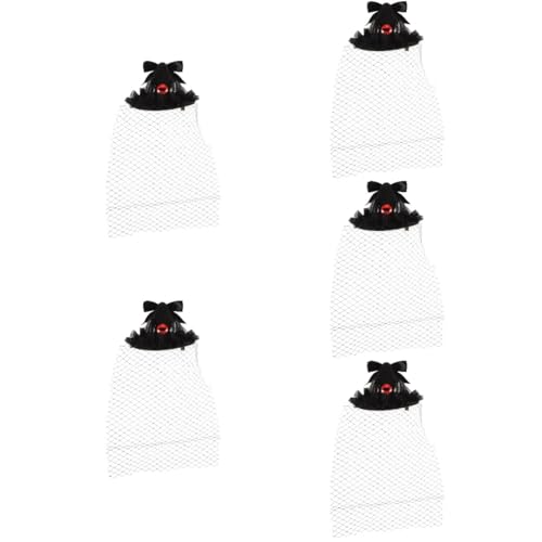Healvian 5 Stück Fascinator Haarschmuck Hut Haarclip mit Schleier für Kostümpartys Cosplay und Fotografie Leichtes Material Stilvolles Design für Verschiedene Outfits und Anlässe von Healvian