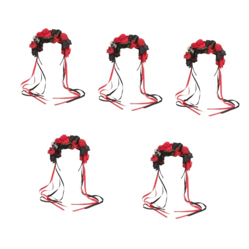 Healvian 5 Stück Halloween Haarreif mit Rosenblüten Kopfband für Kostümpartys Accessoire für Karneval Halloween und Cosplay Wiederverwendbar und Detailreich für Fotos und Unvergessliche Healvian 5 Stück Halloween Haarreif mit Rosenblüten Kopfband für Kostümpartys Accessoire für Karneval Halloween und Cosplay Wiederverwendbar und Detailreich für Fotos und Unvergessliche von Healvian