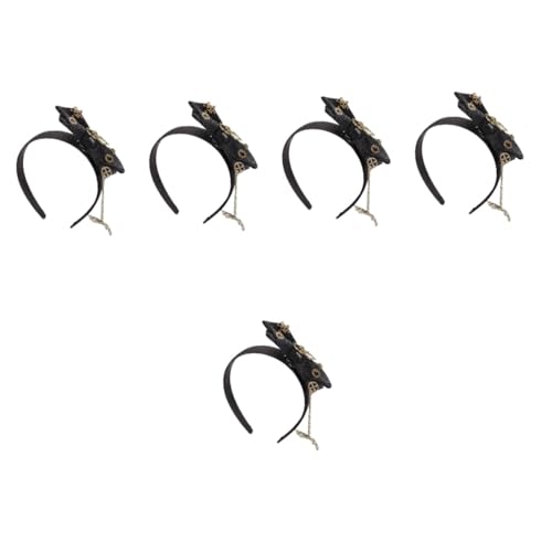 Healvian 5 Stück Halloween Haarschmuck Punk Retro Skelett Haarband mit Ketten Design für Erwachsene Cosplay Accessoire für Karneval und Mottopartys von Healvian