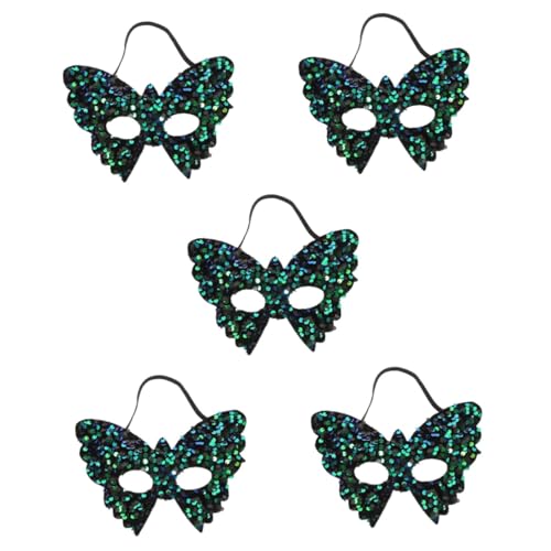 Healvian 5 Stück Mask Grün PVC Prom Mask Verstellbar Halbgesichts Masquerade für Halloween Karneval Cosplay Party Damen Herren Healvian 5 Stück Mask Grün PVC Prom Mask Verstellbar Halbgesichts Masquerade für Halloween Karneval Cosplay Party Damen Herren von Healvian