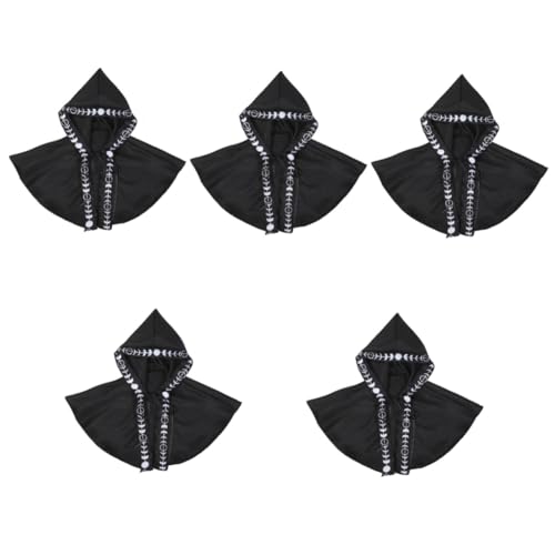 Healvian 5 Stück Mittelalterlicher Halloween Umhang mit Kapuze für Herren Cosplay Cloak und Praktisch für Halloween Partys Vintage Stil Vielseitig für Männer und Frauen von Healvian