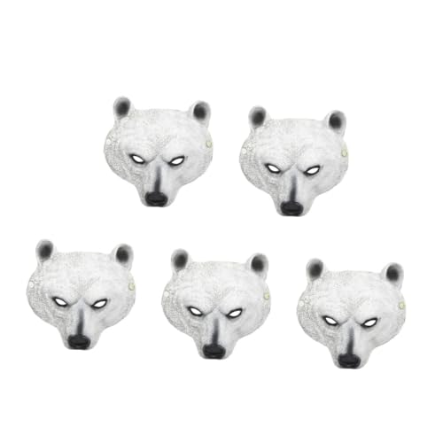 Healvian 5 Stück Realistische Polar Bear Maske PU für Halloween Cosplay und Fasching Komfortable Tiermaske für Erwachsene Passt Sich Verschiedenen Kopfgrößen an Langlebig für Festliche Healvian 5 Stück Realistische Polar Bear Maske PU für Halloween Cosplay und Fasching Komfortable Tiermaske für Erwachsene Passt Sich Verschiedenen Kopfgrößen an Langlebig für Festliche von Healvian