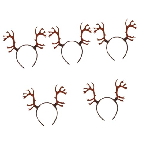 Healvian 5 Stück Rentier Geweih Haarreif für Weihnachten Lustiges Kostüm Stirnband mit Einzigartigem Design für Partys und Bühnenauftritte Passend für Erwachsene Einfach zu Tragen für von Healvian