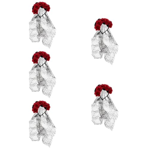Healvian 5 Stück Simuliertes Rosen Haarband mit Schwarzem Schleier Halloween Blumen Stirnband für Cosplay und Fotografie für Kostümpartys und Feierlichkeiten Healvian 5 Stück Simuliertes Rosen Haarband mit Schwarzem Schleier Halloween Blumen Stirnband für Cosplay und Fotografie für Kostümpartys und Feierlichkeiten von Healvian