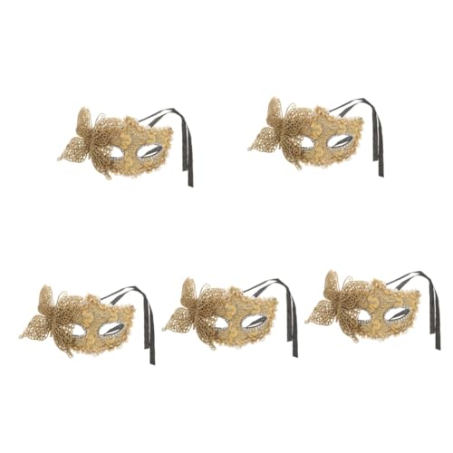 Healvian 5 Stück Venezianische Halbtagsmaske für Damen Cosplay Maske für Karneval Halloween und Maskeraden Leicht Elastischem Band Vielseitig und für Jede Kopfgröße von Healvian