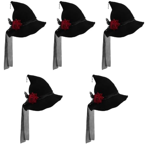 Healvian 5 Stück Zauberhafte Hexenmütze für Halloween mit Großen Schleifen und Floralen Details für Kostümpartys und Maskeraden Robustes Material und Design für Einen Einzigartigen Look Healvian 5 Stück Zauberhafte Hexenmütze für Halloween mit Großen Schleifen und Floralen Details für Kostümpartys und Maskeraden Robustes Material und Design für Einen Einzigartigen Look von Healvian