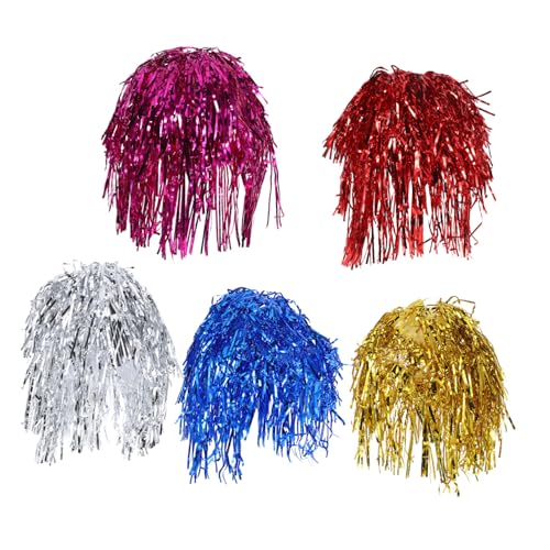 Healvian 5 Stück farbige Perücke Party-Haare Perücken Glitzerperücke Erweiterungen Foto funkeln Cosplay-Kunsthaar Party-Haarschmuck Party Kopfbedeckung Hochtemperaturdraht von Healvian