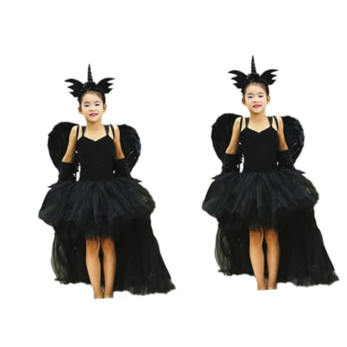 Healvian 6 Stck. Kleid + Kopfschmuck + Flügel Schwarze Outfits Kinderkostüme Halloween-kostüme Für Frauen Cosplay Halloweenkostüm Brautkleider Halloween -kostüm Performance-kleidung Healvian 6 Stck. Kleid + Kopfschmuck + Flügel Schwarze Outfits Kinderkostüme Halloween-kostüme Für Frauen Cosplay Halloweenkostüm Brautkleider Halloween -kostüm Performance-kleidung von Healvian