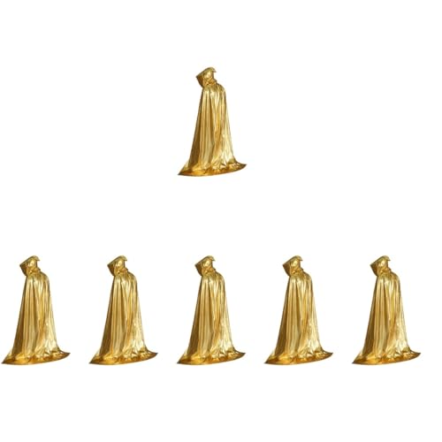 Healvian 6 Stück Helles Tuchsumhang Cooler Mantel Halloween-Umhänge Halloween-Mantel für Erwachsene Kleidung Halloween Kostümkap Umhang mit Kapuze Halloween Umhang Umhang Golden Healvian 6 Stück Helles Tuchsumhang Cooler Mantel Halloween-Umhänge Halloween-Mantel für Erwachsene Kleidung Halloween Kostümkap Umhang mit Kapuze Halloween Umhang Umhang Golden von Healvian