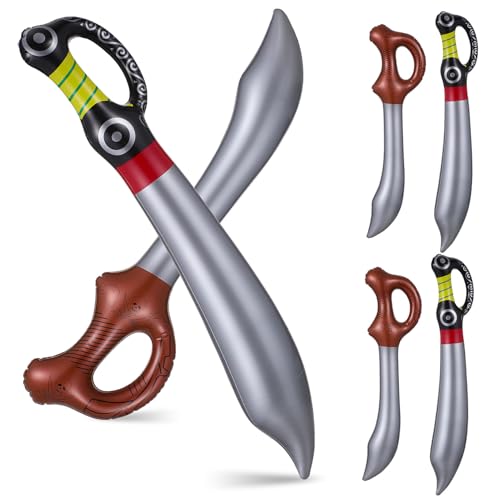 Healvian 6 Stück Teiliges Aufblasbares Piratenschwert Realistisches Material Leicht und Tragbar Zubehör für Piratenkostüm Halloween und Themenpartys Sicher Healvian 6 Stück Teiliges Aufblasbares Piratenschwert Realistisches Material Leicht und Tragbar Zubehör für Piratenkostüm Halloween und Themenpartys Sicher von Healvian