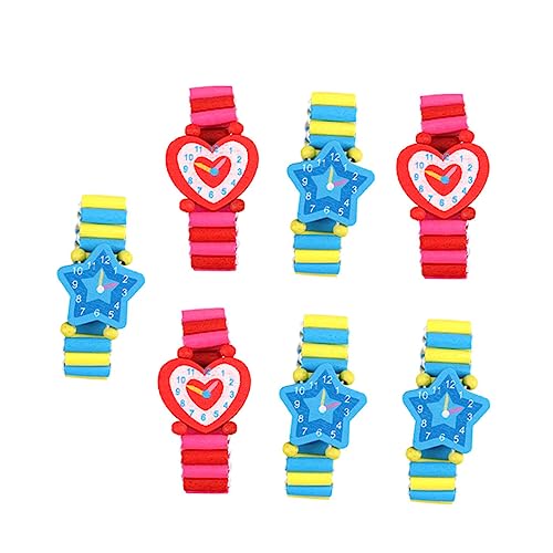Healvian 7 Stück Holz Kinderuhr Teiliges mit Elastischem Armband Umweltfreundliche Spieluhren für Jungen Lernspielzeug für Kreative Healvian 7 Stück Holz Kinderuhr Teiliges mit Elastischem Armband Umweltfreundliche Spieluhren für Jungen Lernspielzeug für Kreative von Healvian
