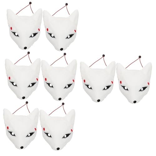 Healvian 8 Stck. Halbgesichts Fuchsmasken aus Plüsch Wiederverwendbare Tiermaske für Halloween Kostüm Tragbar Einzigartiges Design für Festival Party und Cosplay von Healvian