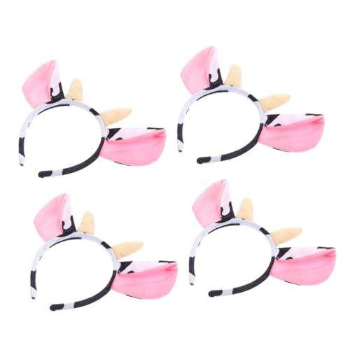 Healvian 8 Stck. Teiliges Haarreif Cartoon Kuh Plüsch Stirnband Komfortabel Verstellbar Lustiges Party Zubehör für Kostüm und Cosplay von Healvian