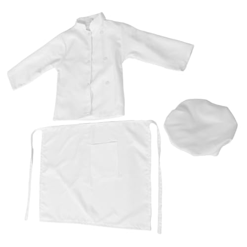 Healvian Backkleidung Für Kinderschürze Kindermalschürze Bäckerkostüm Kinderkochschürzen Mütze Kinderkoch Und Backschürze Bäcker Outfit Kinderkochschürzen Weißes Polyester von Healvian