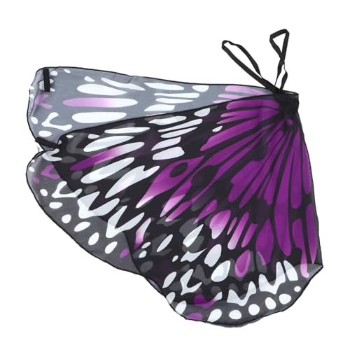 Healvian Badetuch Strandtuch Schmetterlingsflügel Umhang Flügel Schal Mädchen halloween mitgebsel wampir halloween Festival-Party-Kostüm Schmetterlingsflügelschal Polyester Violett von Healvian