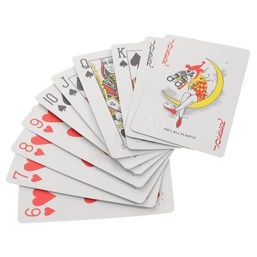 Healvian Braille Spielkarten für Sehbehinderte Großdruck Ergonomisch Vielseitig Einsetzbar Poker und Kartenspiele von Healvian
