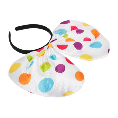 Healvian Buntes Clown Haarband mit Fester Befestigung Lustiges Festival Accessoire für Halloween Karneval Cosplay Partys Verspieltes Stirnband mit Farbigen Punkten Modisches Party von Healvian