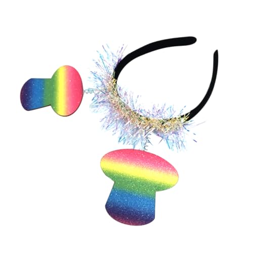 Healvian Buntes Regenbogen Haarband mit Kleinem Hut Leichtes Komfortables Party Kopfschmuck für Kinderpartys Vielseitig Verwendbar für Geburtstage Cosplay Weihnachtsfeiern und Maskenbälle von Healvian
