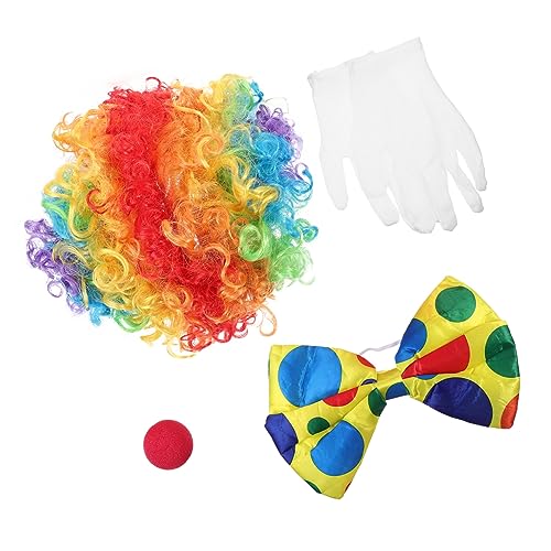 Healvian Clown Kostüm Set Halloween Clown Cosplay Outfit mit Fliege Perücke und Nase für Karneval Geburtstagsfeier Verkleidung Zubehör Healvian Clown Kostüm Set Halloween Clown Cosplay Outfit mit Fliege Perücke und Nase für Karneval Geburtstagsfeier Verkleidung Zubehör von Healvian