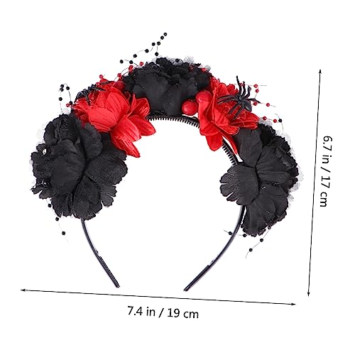 Healvian Damen Halloween Haarband mit Dunkelroten Simulierten Rosen Floraler Haarkranz Eleganter Kopfschmuck Bequemes Stirnband für Party und Fotoshootings Healvian Damen Halloween Haarband mit Dunkelroten Simulierten Rosen Floraler Haarkranz Eleganter Kopfschmuck Bequemes Stirnband für Party und Fotoshootings von Healvian